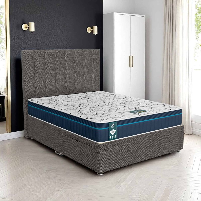 Wool Stripe Divan - Chrome Wool, Double 135 x 190 cm