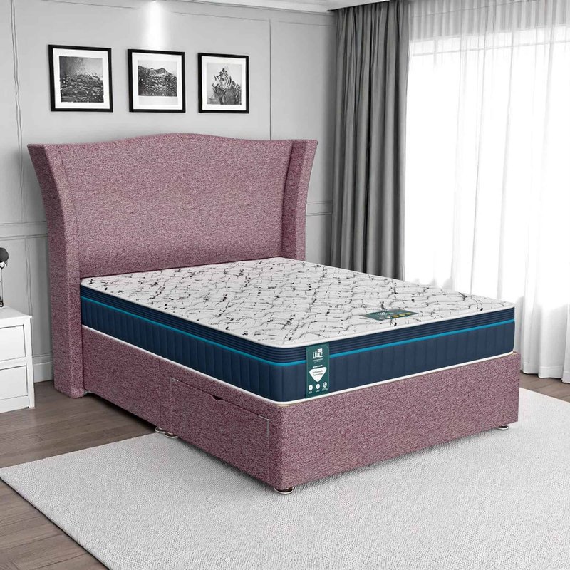 Wool Maxcoil Divan - Lilac Wool, Super King 180 x 200 cm
