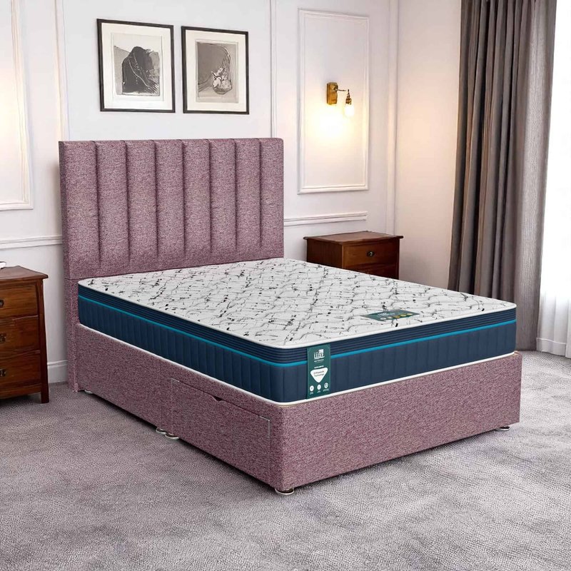 Wool Stripe Divan - Lilac Wool, King Size 150 x 200 cm