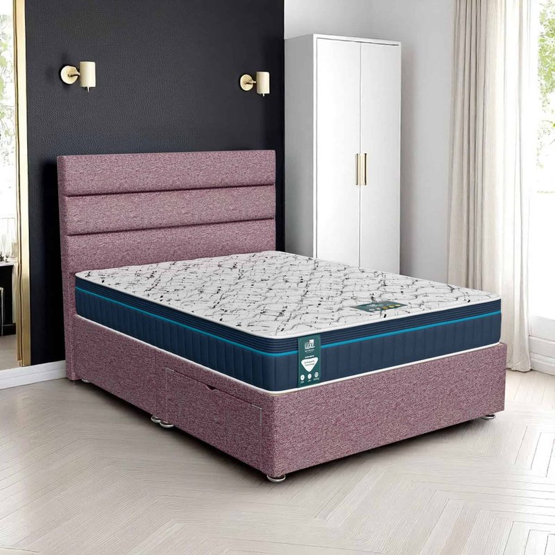 Wool Classic Stripe Divan - Lilac Wool, Super King 180 x 200 cm