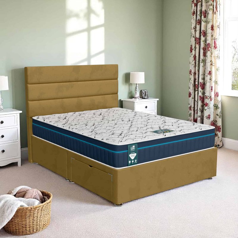 Milan Classic Stripe Divan-Dark - Milan Mustard, Single 90 x 190 cm
