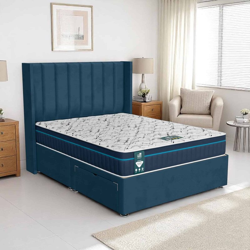 Milan Stripe Curved Divan-Dark - Milan Midnight, Single 90 x 190 cm