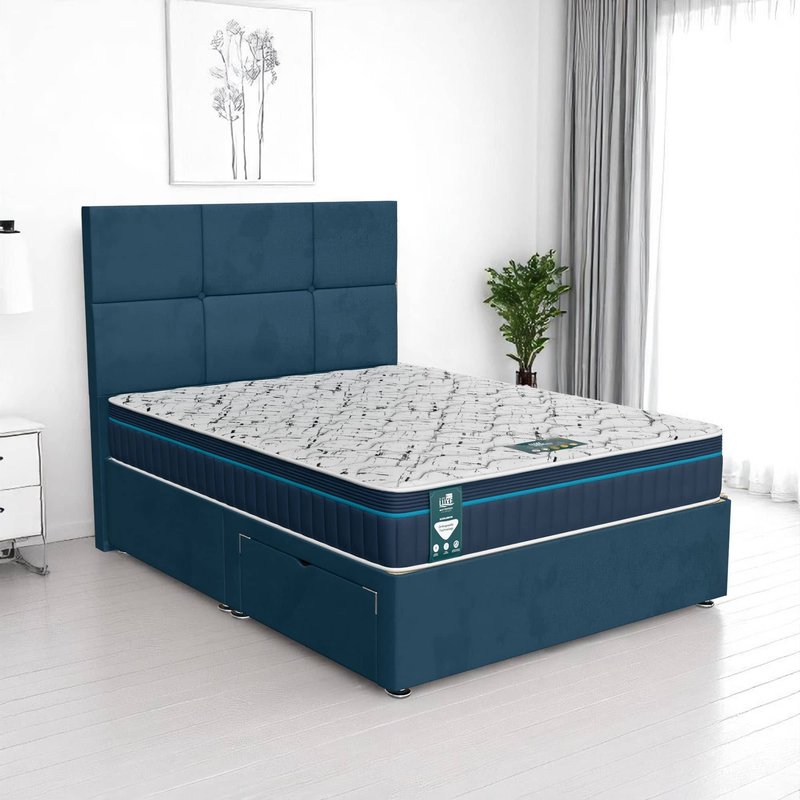 Milan Square Panel Divan-Dark - Milan Midnight, Single 90 x 190 cm