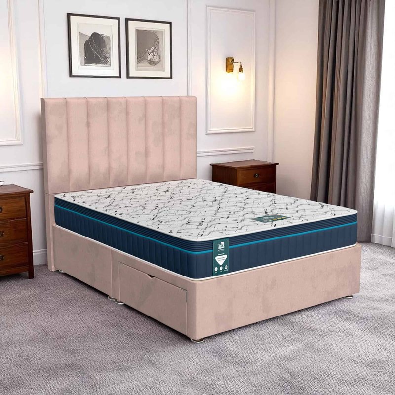Milan Stripe Divan-Light - Milan Pink, Queen Size 120 x 190cm (Small Double)