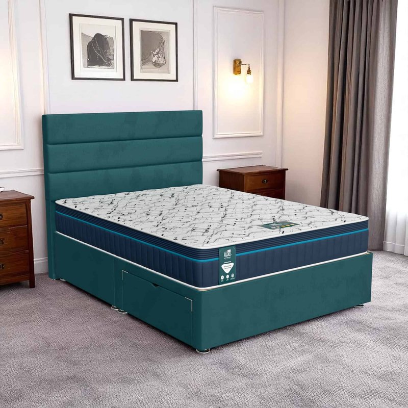 Milan Classic Stripe Divan-Dark - Milan Teal, Single 90 x 190 cm