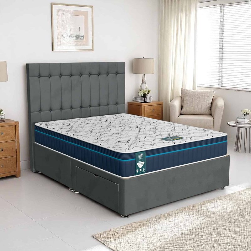 Wool Stratford Divan - Steel Wool, Double 135 x 190 cm