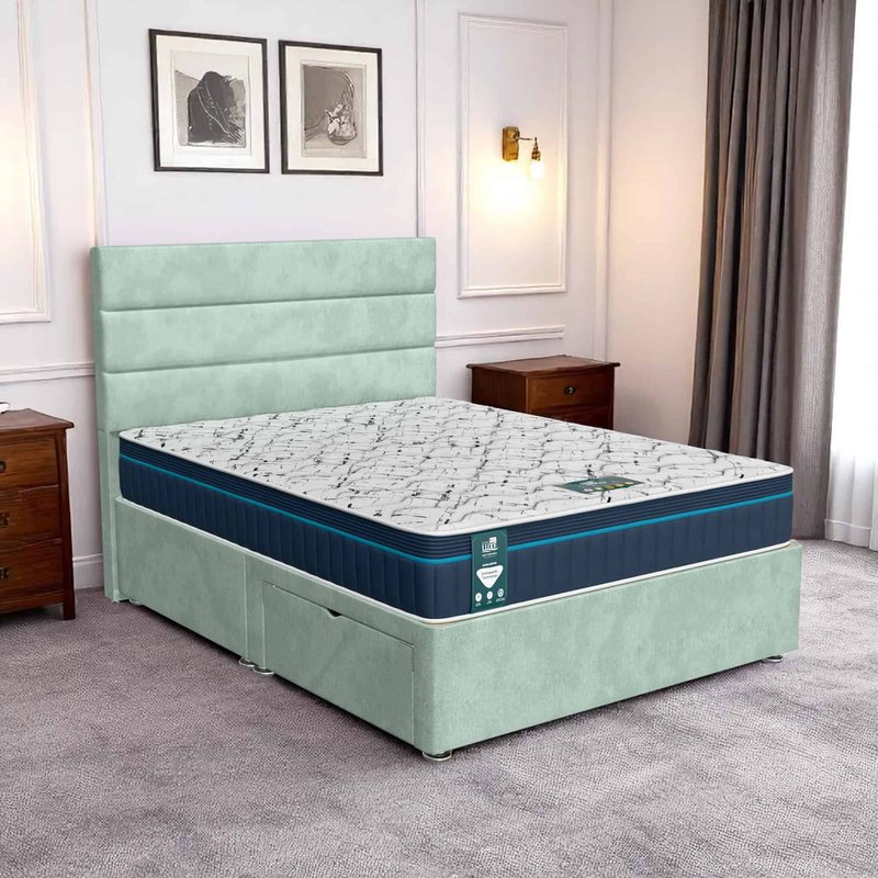 Venice Classic Stripe Divan-Light - Venice Duck Egg, Double 135 x 190 cm