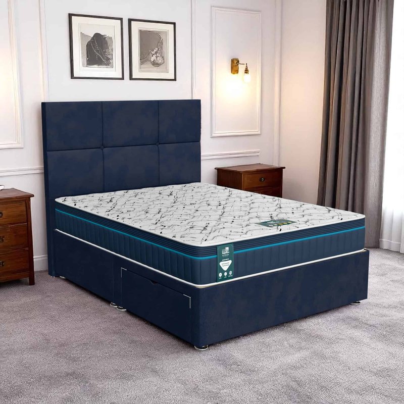 Venice Square Panel Divan-Dark - Venice Marine, Single 90 x 190 cm