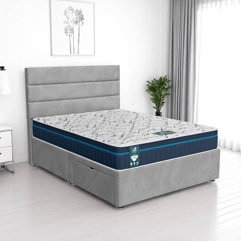 Venice Classic Stripe Divan-Light - Venice Silver, Single 90 x 190 cm