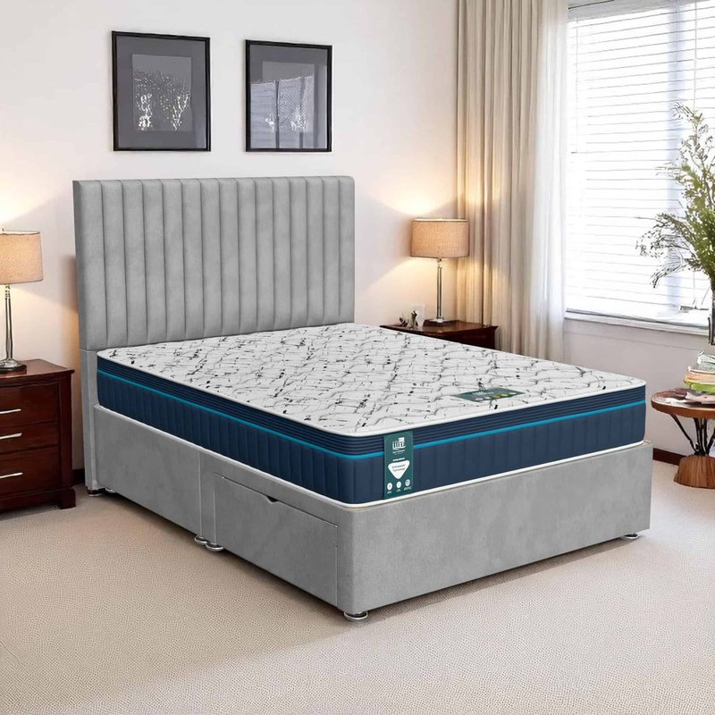 Venice William Oxford Divan-Light - Venice Silver, Single 90 x 190 cm