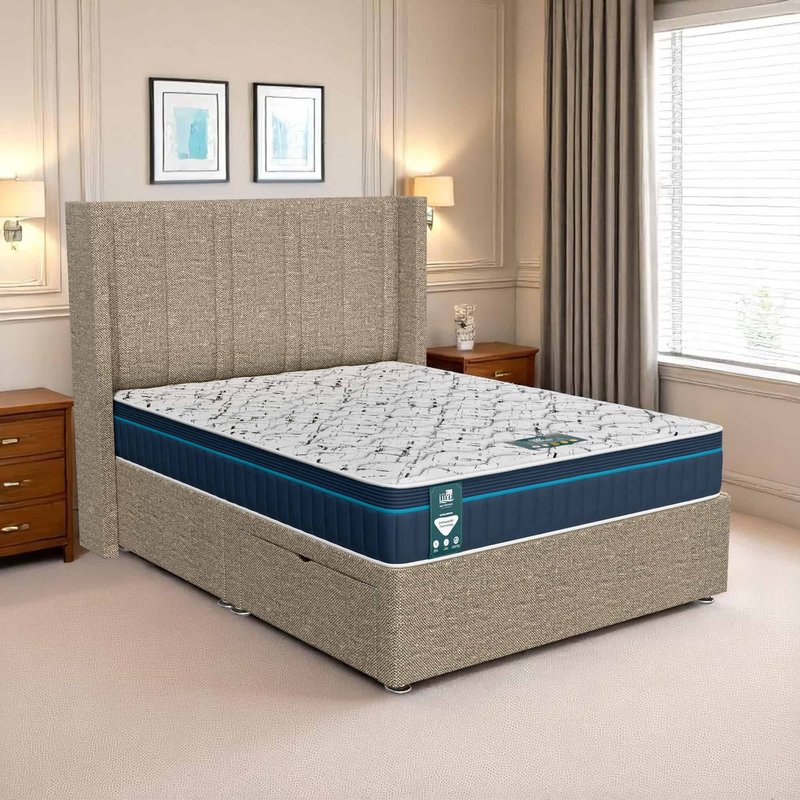 Ascot Curved Feather Divan - Ascot Beige, Double 135 x 190 cm