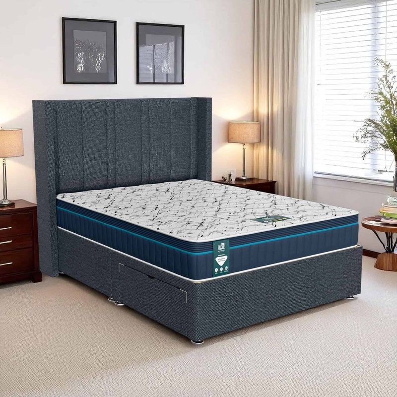 Ascot Curved Feather Divan - Ascot Coal, Double 135 x 190 cm