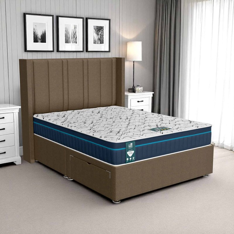 Ascot Curved Feather Divan - Wheat Linen, Single 90 x 190 cm
