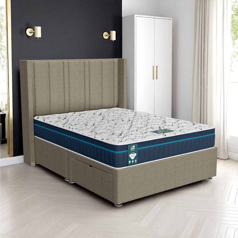 Barley Linen Curved Feather Divan - Barley Linen, Double 135 x 190 cm