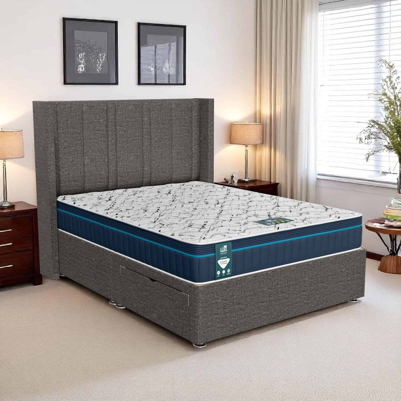 Wool Curved Feather Divan - Chrome Wool, Double 135 x 190 cm