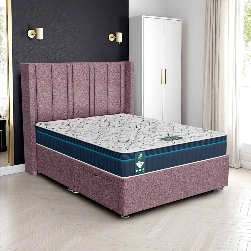 Wool Curved Feather Divan - Lilac Wool, King Size 150 x 200 cm