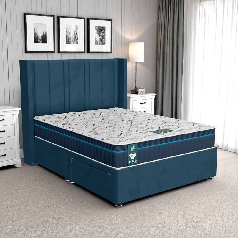 Milan Curved Feather Divan - Milan Midnight, Single 90 x 190 cm