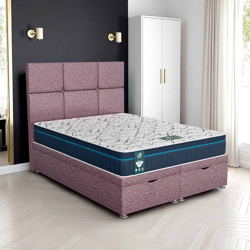 Wool Square Panel Ottoman - Lilac Wool, Single 90 x 190 cm