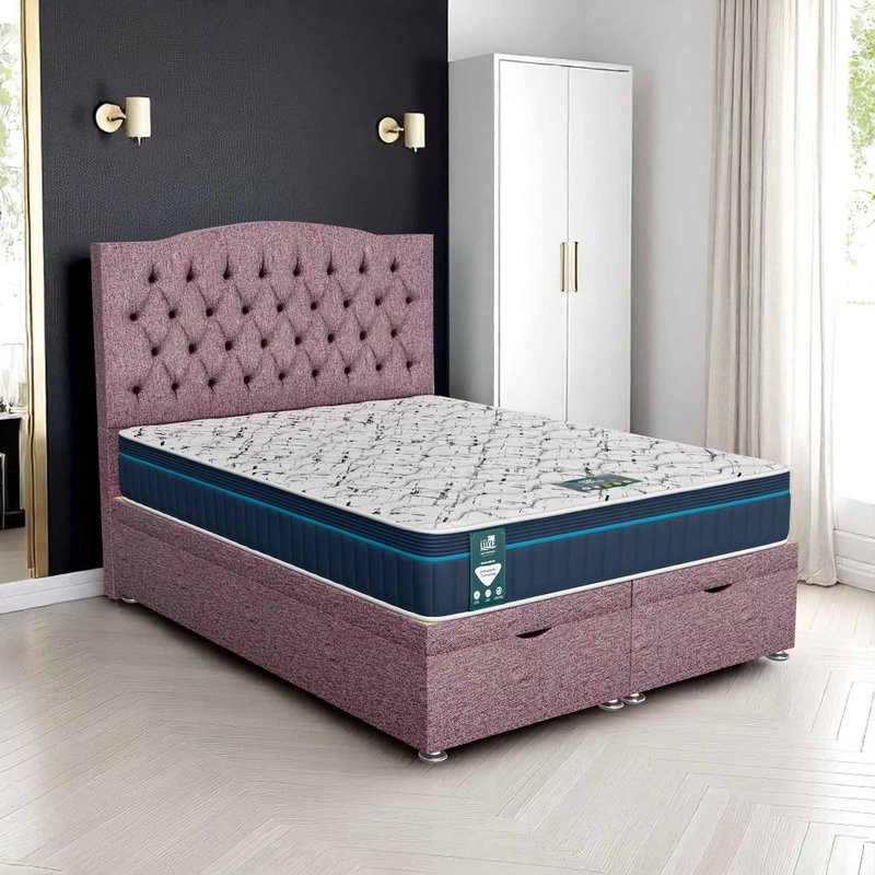 Wool Tufted Ottoman - Lilac Wool, Queen Size 120 x 190cm (Small Double)
