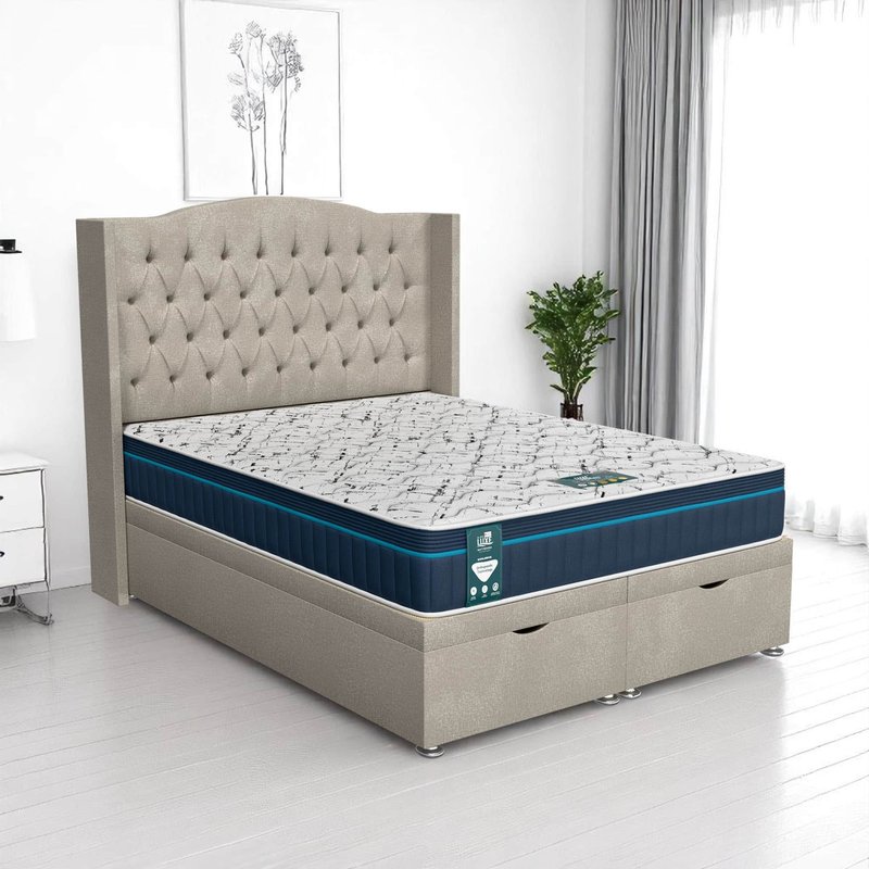 Milan Wingback Ottoman-Light - Milan Cream, Single 90 x 190 cm