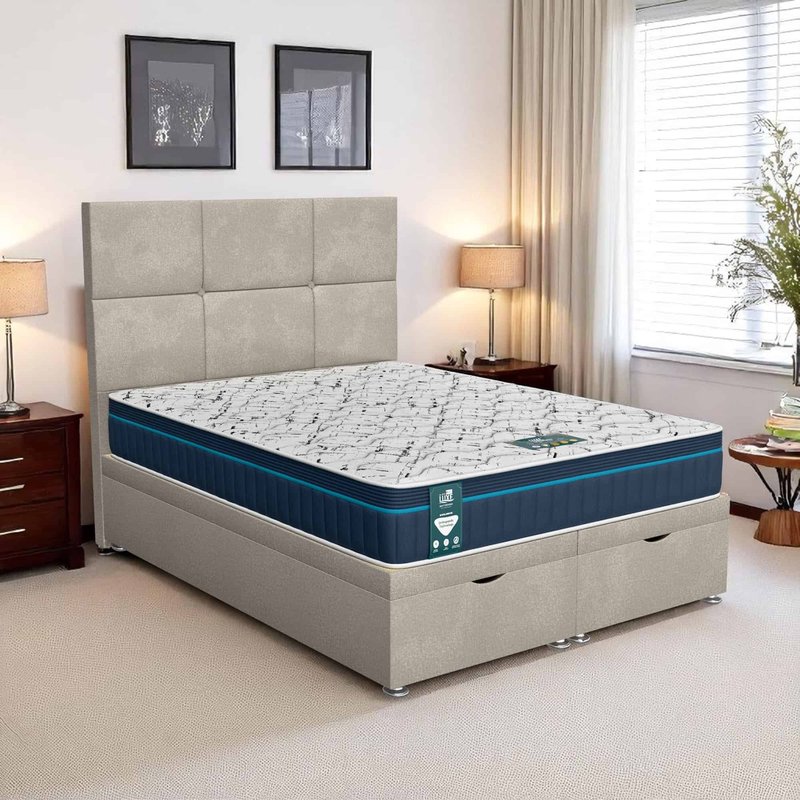Milan Square Panel Ottoman-Light - Milan Cream, Single 90 x 190 cm