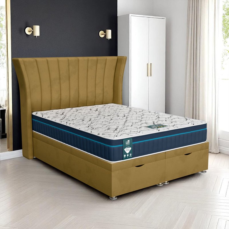 Milan Polar Super Ottoman-Dark - Milan Mustard, Single 90 x 190 cm