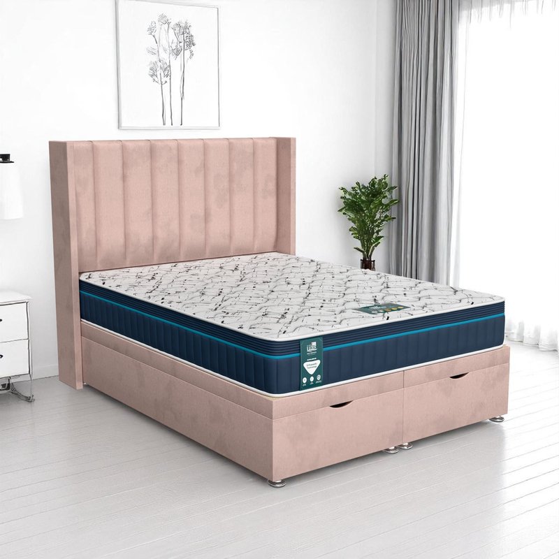 Milan Stripe Curved Ottoman-Light - Milan Pink, Single 90 x 190 cm