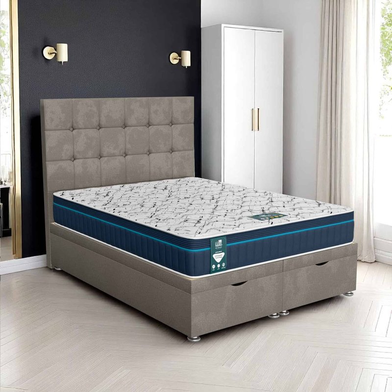 Milan Cubic Ottoman-Light - Milan Silver, Single 90 x 190 cm