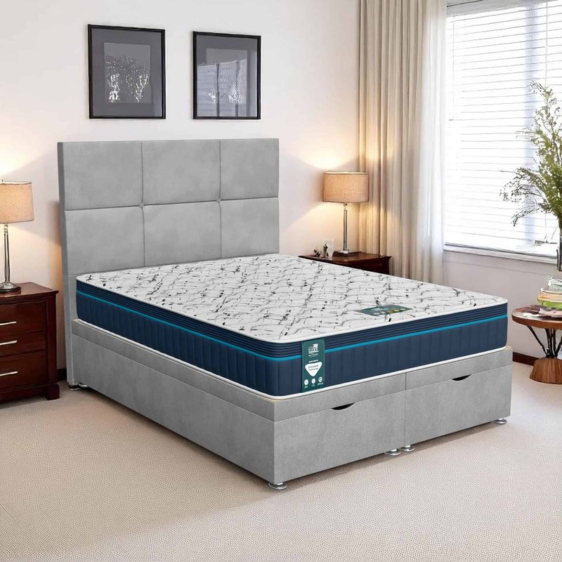 Venice Square Panel Ottoman-Light - Venice Silver, Single 90 x 190 cm