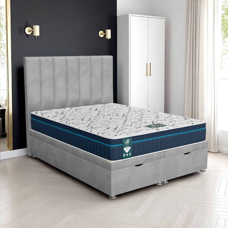 Venice Wing Back Ottoman - Venice Silver, Single 90 x 190 cm