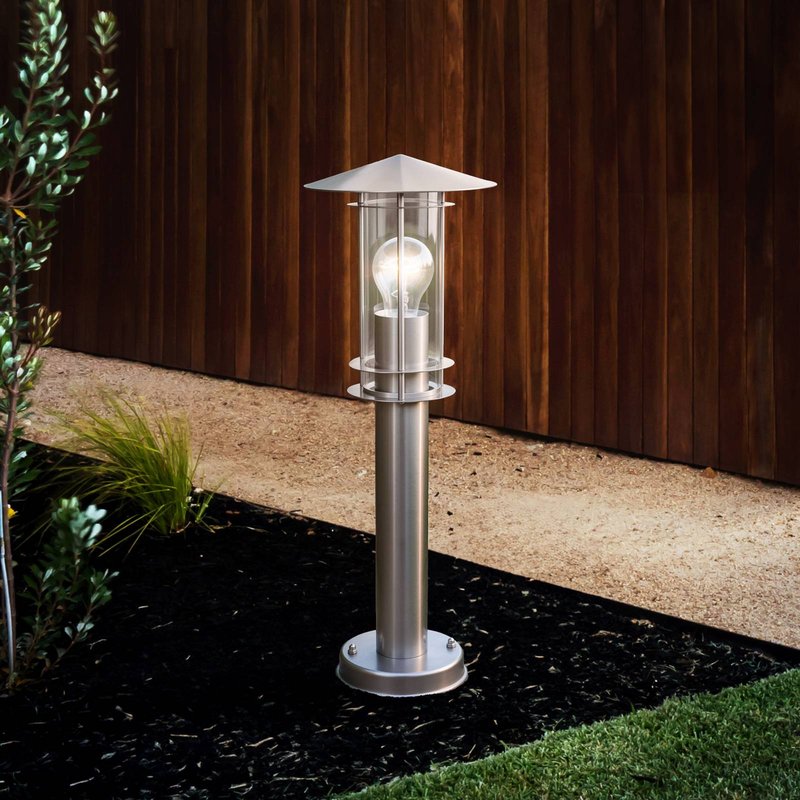 EGLO Luminaire pour socle Lisio, couleur acier inoxydable, hauteur 50 cm, acier