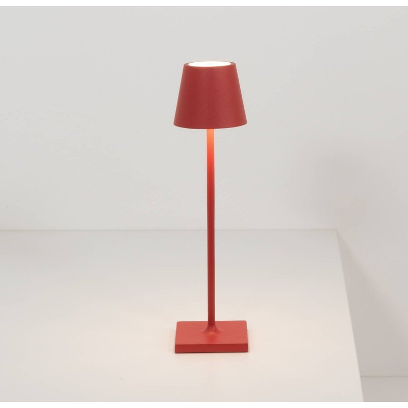Luminaire rechargeable Zafferano Poldina micro IP65 rouge