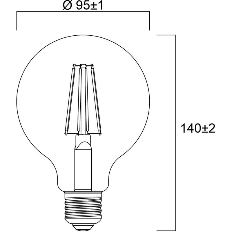 Sylvania E27 filament LED G95 4 W 2 700 K 840 lm