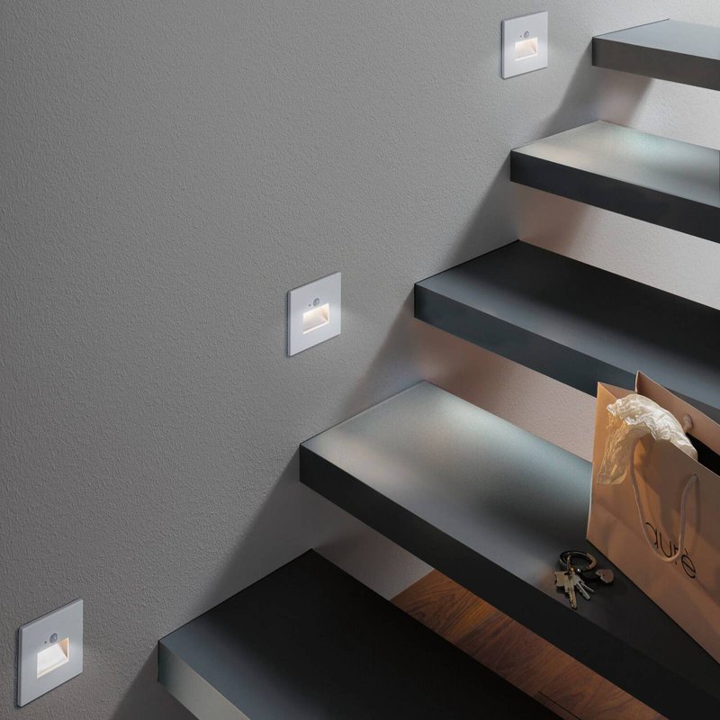 Applique encastrable murale Ă capteur LED Paulmann Edge Quadro, blanche 8x8 cm