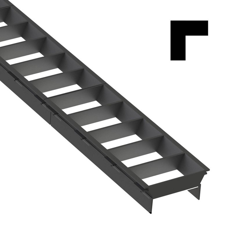 The Light Group Grille à lamelles SLC Click, module L, noir, plastique