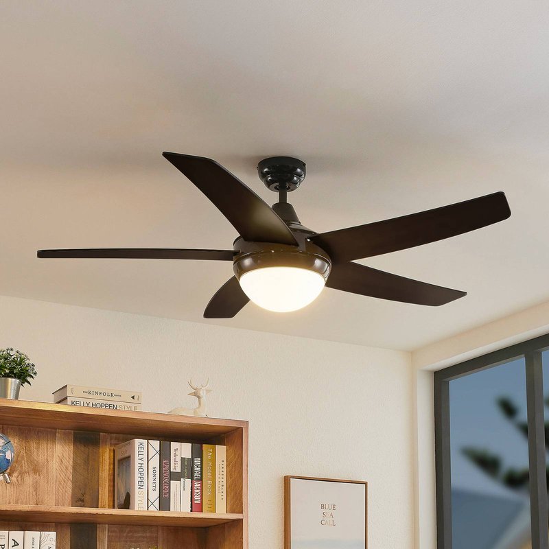 Lindby ventilateur de plafond avec lumière Auraya, silencieux, noir