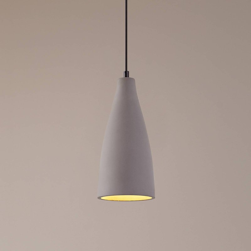 Lindby suspension Sanne, gris, béton, Ø 15 cm, E27