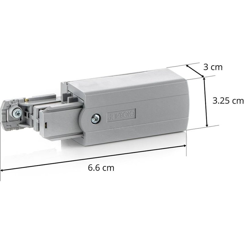 GLOBAL Alimentation d’extrémité droite rail Noa grise