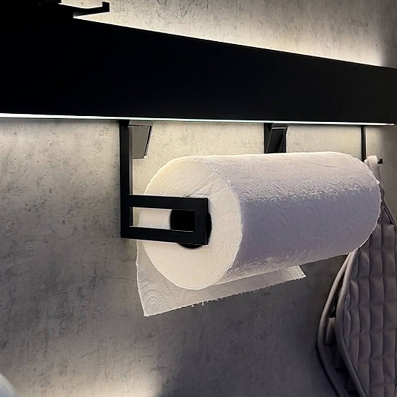 Hera Porte-rouleau de cuisine pour applique murale LED Intero-Line, noir