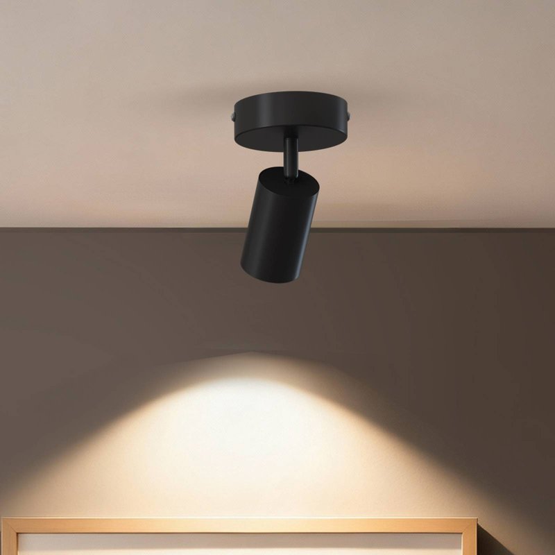 Spot pour plafond Calex GU10, noir, Ø 10 cm, à 1 lampe, métal
