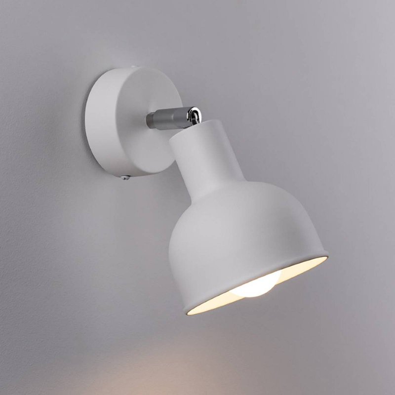 SOLLUX LIGHTING Applique murale Elba, blanche, métal, Ø 19 cm, E27