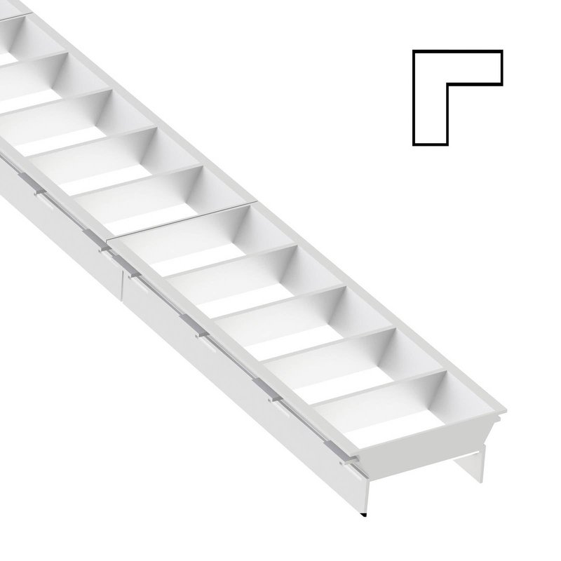 The Light Group Grille à lamelles SLC Click, module L, blanc, plastique