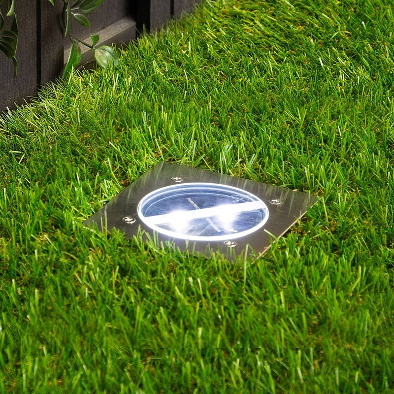 Smartwares Spot encastrable dans le sol LED solaire Lugo, IP44, 10,5 x 10,5 cm