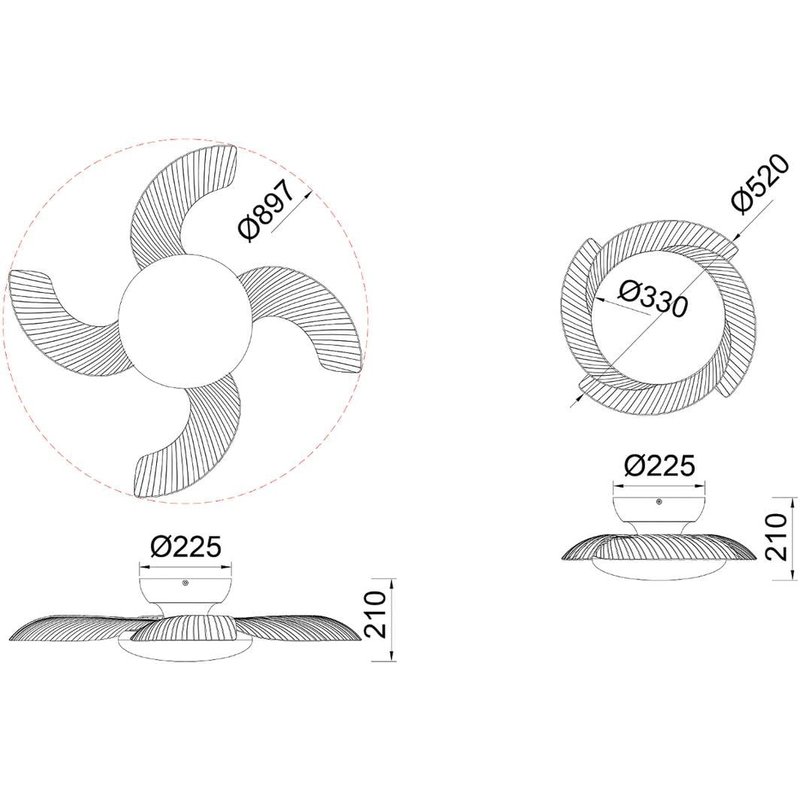 Mantra Iluminación Ventilateur de plafond LED Aloha blanc Moteur DC silencieux Ø 90 cm CCT