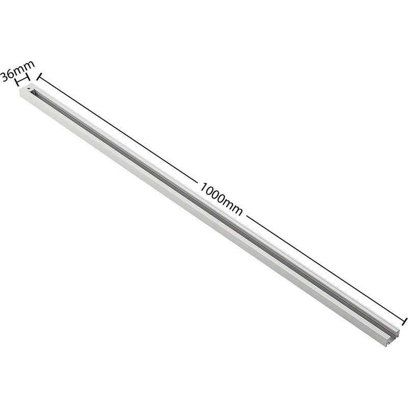 Rail électrique Linaro de Lindby, 1 m, blanc, système monophasé