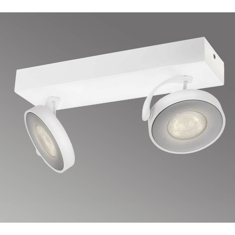 Philips Spot LED Clockwork blanc à deux lampes