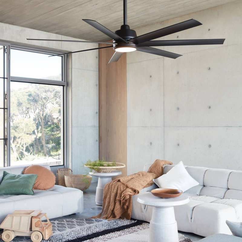 Beacon Lighting Beacon Ventilateur de plafond avec lumière Atlanta, noir, silencieux