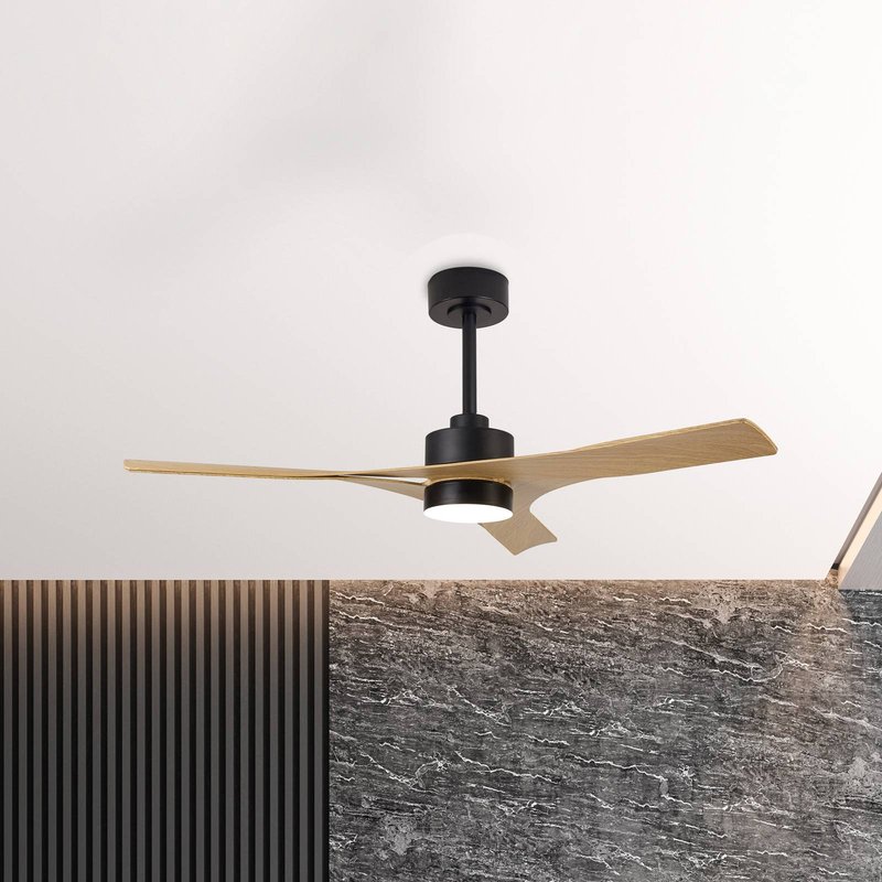 Mantra Iluminación Ventilateur de plafond LED Thai en bois Moteur CC silencieux Ø 122 cm CCT