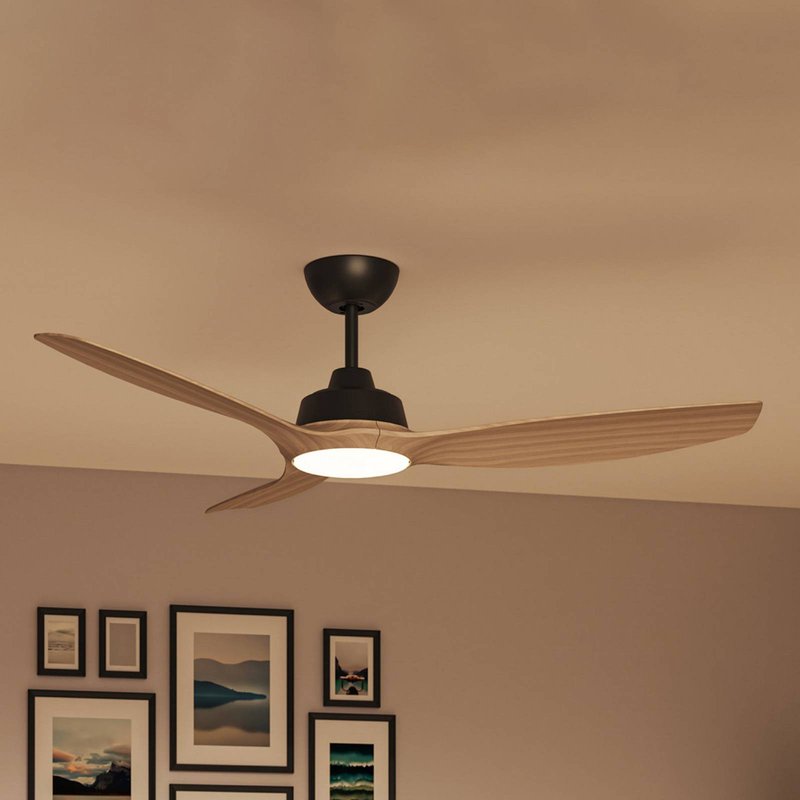 Ventilateur LED Philips Olas, Ø 132 cm, brun/noir, silencieux