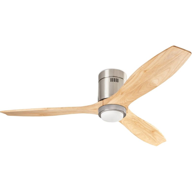 LEDS-C4 Ventilateur de plafond LED Stem, bois clair, DC silencieux, Ø 137 cm CCT